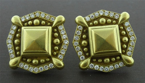 Vahe Naltchayan Diamond and 18K Yellow Gold Euro Clip Earrings