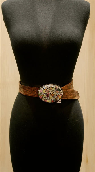 Just Reality Multi Color Mosaic Buckle Belt