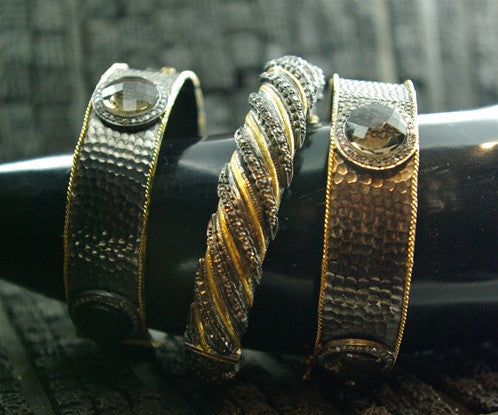 CHURCHILL Private Label 18K Yellow Gold, Silver and Blackened